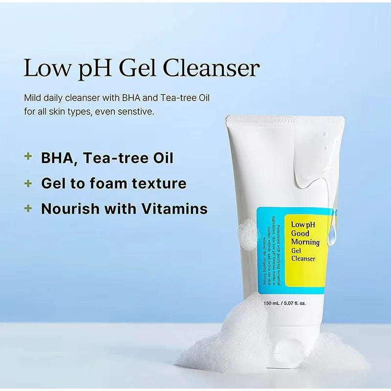 Low Ph Good Morning Gel Cleanser Daily Mild Face Cleanser Sensitive Skin Bha & Tea-tree Oil Ph Balancing Korean Skincare Hot