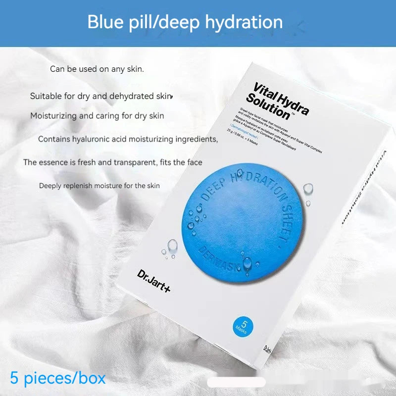 5 pcs Dr. Jart+ Dermask Water Jet Soothing Hydra Solution Korea Face Mask with Hyaluronic Acid Peeling Face Mask